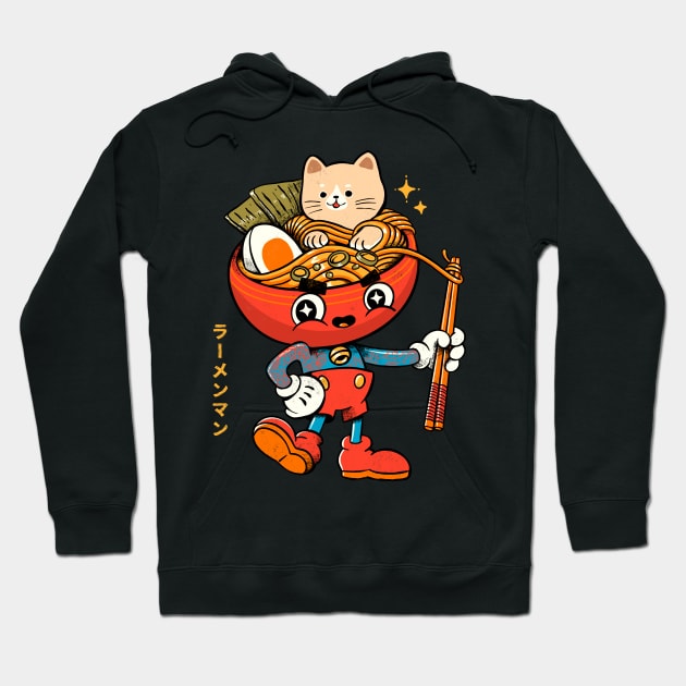 Ramen man and cat Hoodie by ppmid